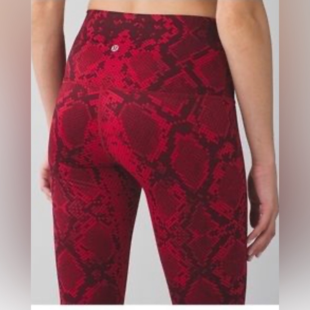 RARE LULULEMON snake skin red leggings size 0